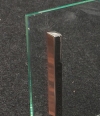 Poignée de porte en verre autocollante poli miroir aspect chromé 150x12x17mm 