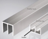 Profilé aluminium de guidage bas double DURUS (2,5m) glissière pour vitrine en verre de 6 mm