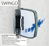 Charnière mur/verre SWINGO 180 degre chromé brillant pour porte Sécurit 8mm