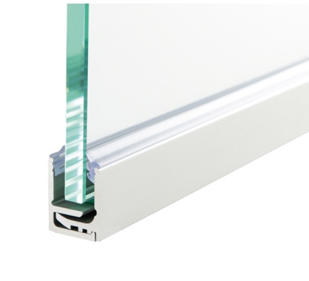 photo info Profil aspect inox pour encadrement et fixation de paroi en verre 8 à 20mm Long.5000mm
