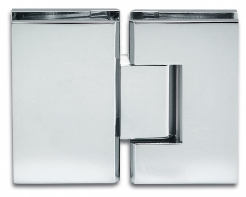 photo info Charnière BILBAO chromé brillant verre/verre 180 degre avec règlage du point zéro
