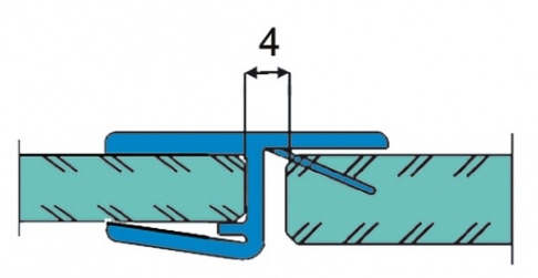 photo info Joint d'étanchéité pour porte en alignement 180 degré pour verre de 8 ou 10mm