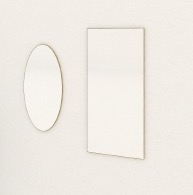 photo info Lot de 2 Miroirs Ovales avec encadrement aspect Laiton doré 400x800mm