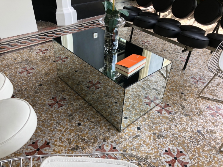 photo info Table basse miroir cube L400xH500x800mm