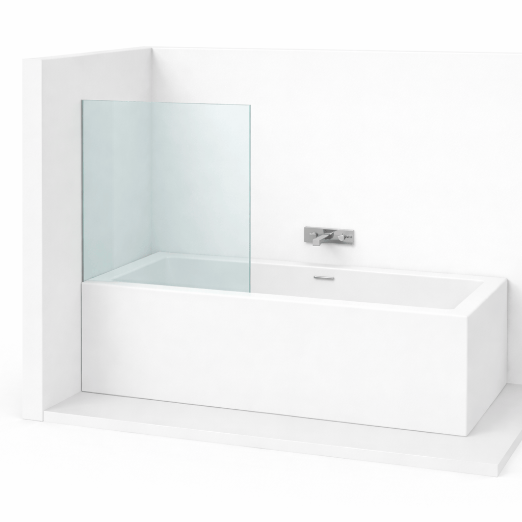 Baignoire avec 1 fixe en verre trempé 8mm