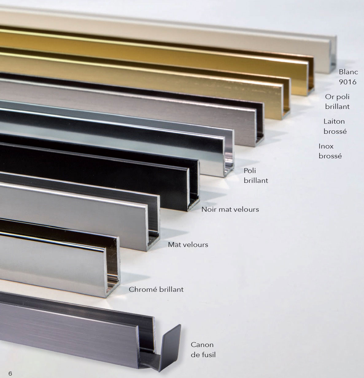 Nuancier des finitions disponibles