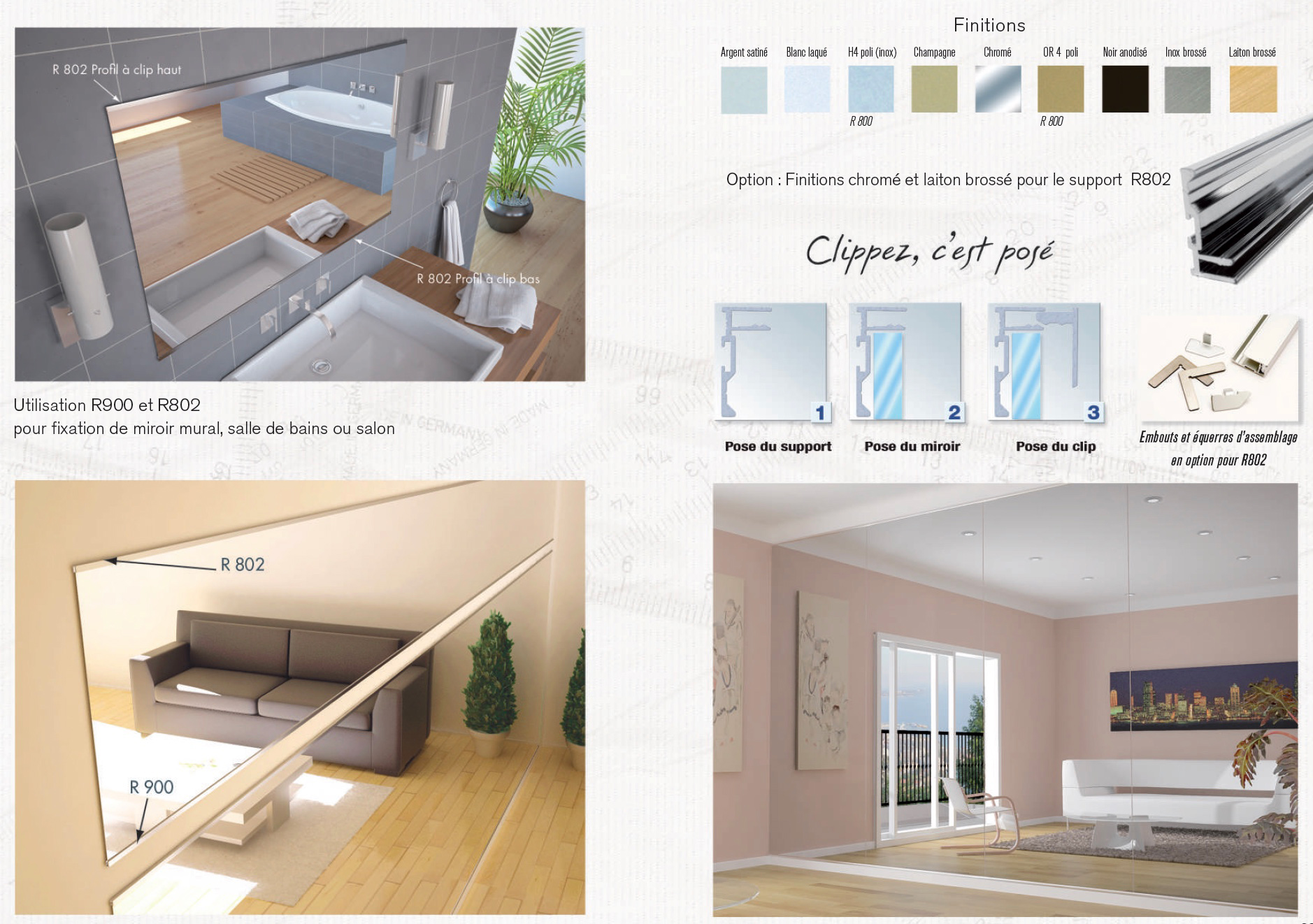 Fiche R802 R900 – Fixation de miroirs