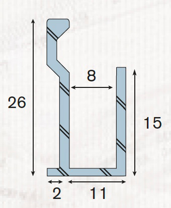 profil fixation de miroir R900