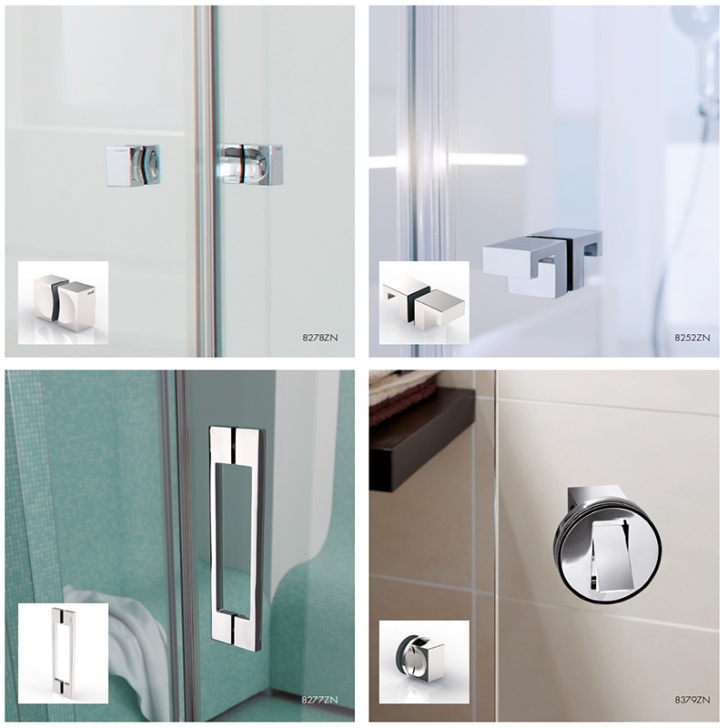 Boutons poignées pour porte de douche