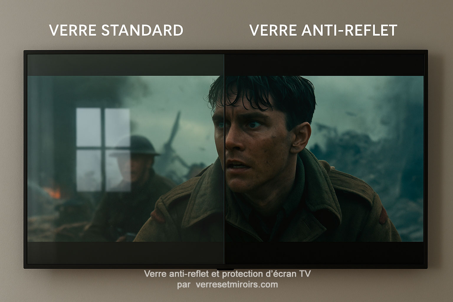 Ecran TV avec verre anti-reflet