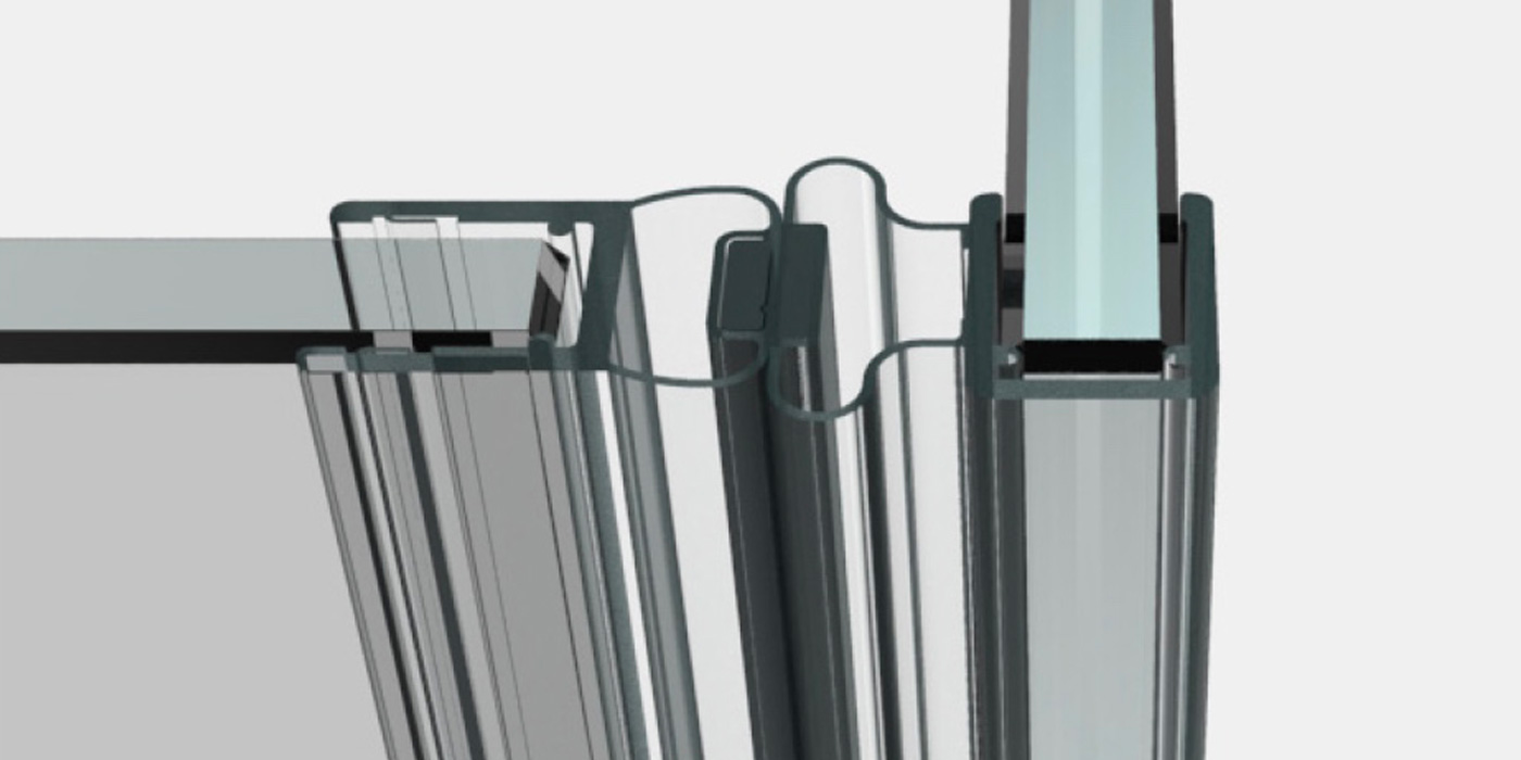 Joint magnétique pour porte de douche en verre