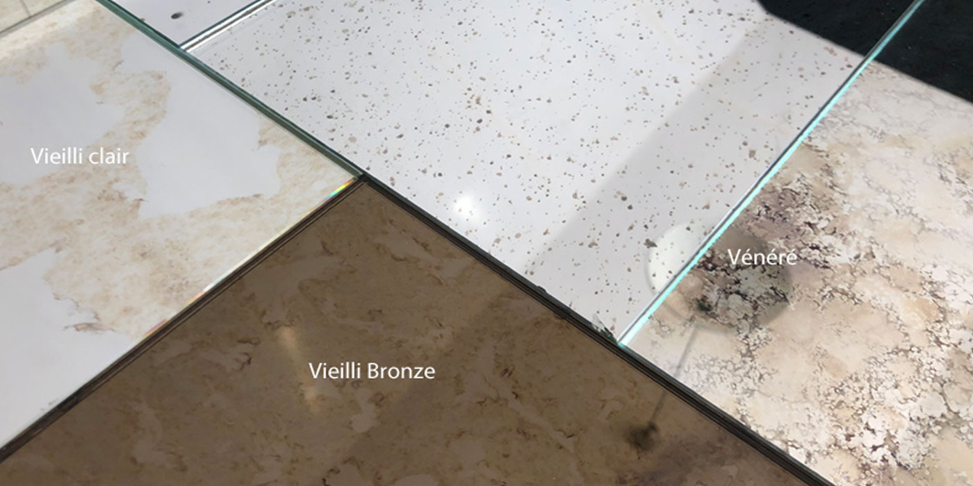 Miroir ancien décoratif effet oxydation