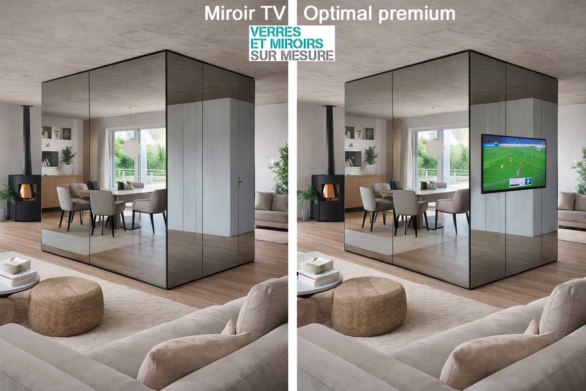 Miroir TV Optimal premium : démonstration avant/après