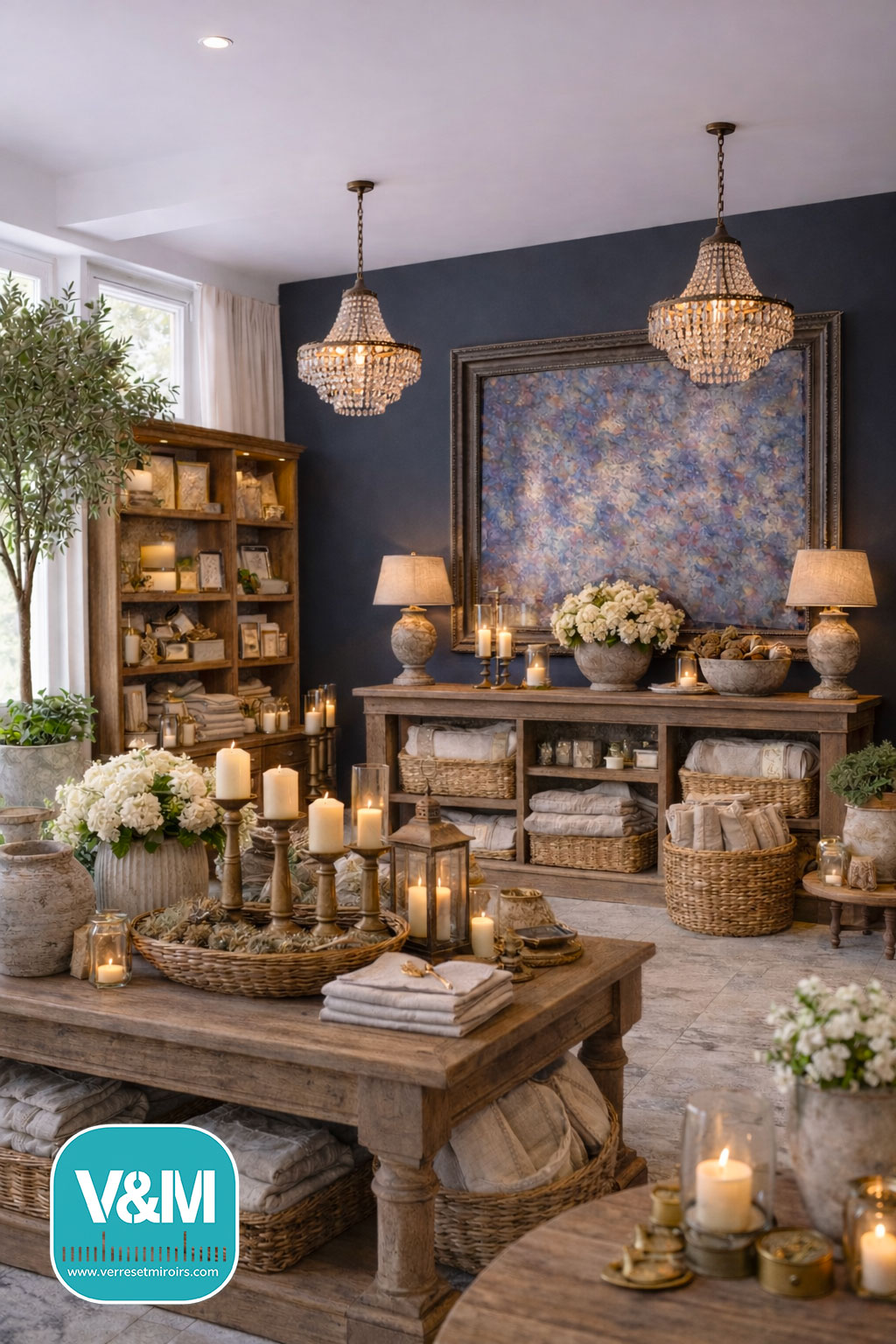 Panneaux décoratifs en miroir vieilli (chambre / tête de lit)