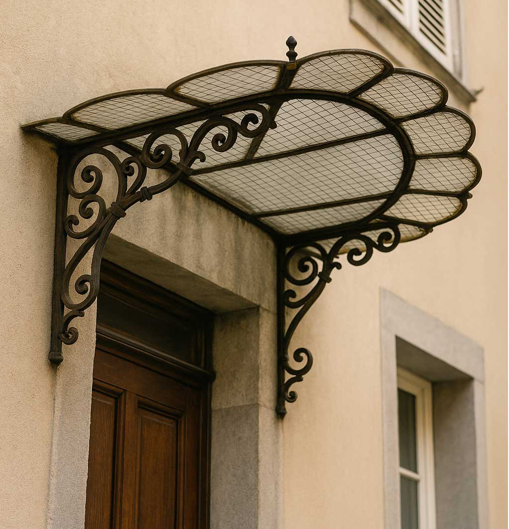 Exemple de marquise en verre