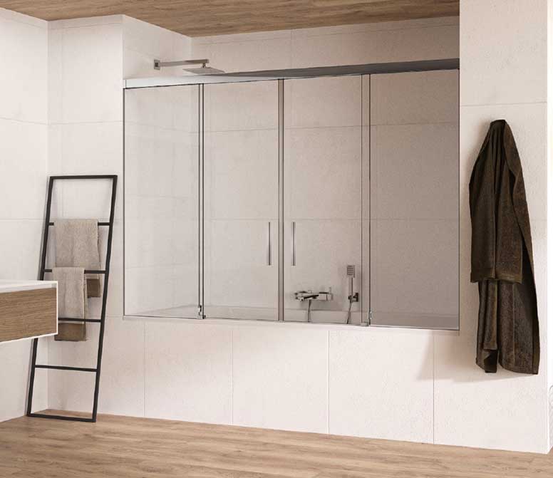 Exemple de pare-baignoire en verre trempé 6 mm