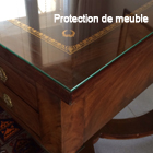 Plaque de verre sur meuble