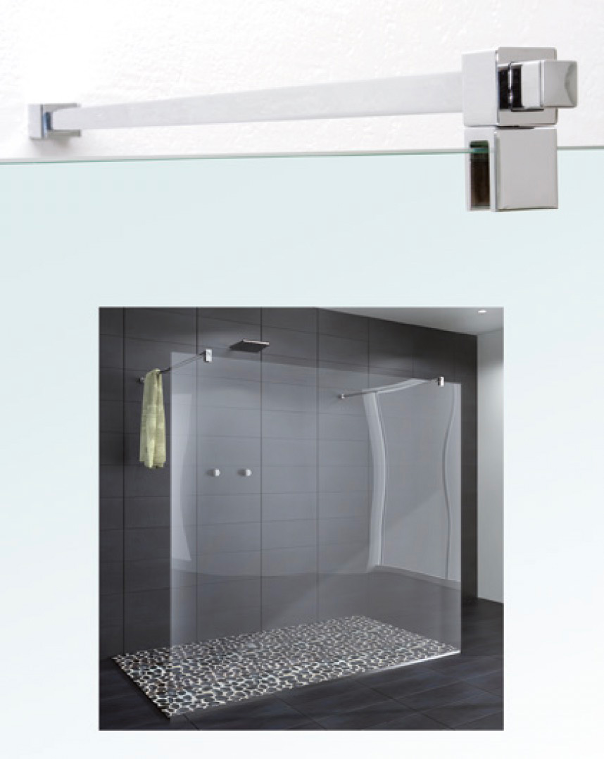 Barre de stabilisation pour paroi de douche en verre