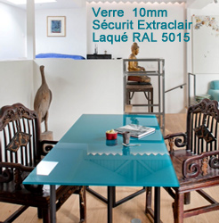 Plateau en verre pour table sur mesure