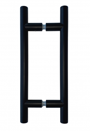 Double Baton de Mar&eacute;chal laqu&eacute; Noir 300mm entraxe 200