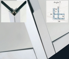 Profil angle U7 alu mat velours 3ml (pour verre 6mm)