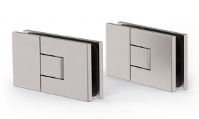 2 Charni&egrave;res/Paumelles JUNA inox bross&eacute; mat verre/verre 180 deg.