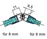 Joint d'étanchéité magnétique pour accès par angle 135 degré, pour verre de 6 ou 8mm