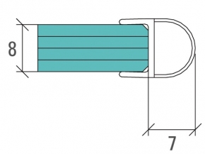 Joint d'étanchéité avec soufflet pour verre de 8mm