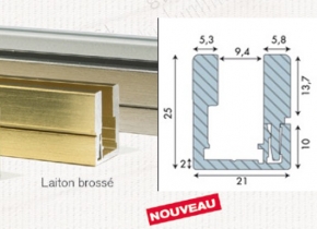 Profil F209 laiton brossé longueur de 3m