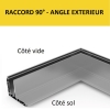 RACCORD 90° - ANGLE extérieur SB-O1 - LONGUEUR 200/200mm - ASPECT INOX