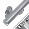 Main courante inox sur mesure - intérieur - inox 304 - LG1700mm avec 2 supports de main courante et embouts inox