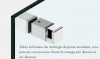 Bouton porte serviettes carr&eacute; pour paroi de douche verre 8-12mm finition chrom&eacute; brillant