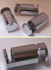 3 Pinces entretoises chromé brillant pour disque en verre (Hygiaphone)