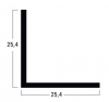 Profil cornière en L aspect chromé brillant 25,4x25,4x2500mm 