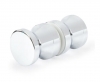 Bouton double de porte de douche RK005 finition aspect chrom&eacute; brillant pour verre 6 a 10mm