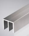 Profilé aluminium de guidage haut double DURUS (2,5m) pour vitrine en verre de 4 mm