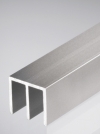 Profilé aluminium de guidage haut double DURUS (2,5m) pour vitrine en verre de 6 mm