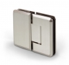 Charni&egrave;re (Paumelle) de porte de douche Barcelona Inox bross&eacute; mat, verre-verre 180&deg;