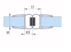 Joint de douche avec aimant 180&deg; pour portes battantes pour verre 10-12mm