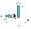 Joint d'étanchéité magnétique a 90deg pour du verre de 6 - 8 mm