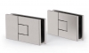 2 Charni&egrave;res/Paumelles JUNA inox bross&eacute; mat verre/verre 180 deg.