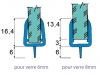 Joint d'étanchéité avec lèvre centrale pour verre de 6 ou 8mm