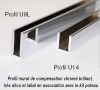 Profil U14 alu chromé brillant avec embout et équerre longueur de 3000mm