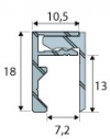 Profil pour miroir ou crédence R702 alu anodisé 3m