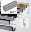 Profil U9 aluminium bross&eacute; avec embouts et &eacute;querre longueur de 3m