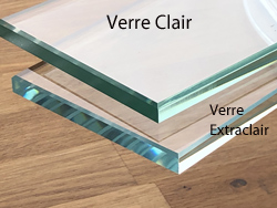 Plateau verre table sur mesure noir : Découpe sur mesure - Côté Verre