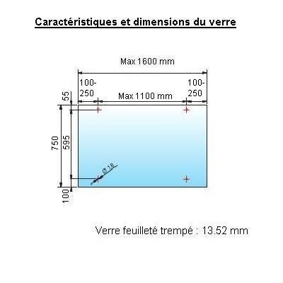 photo détail Marquise pour porte largeur 750mm - Inox 304