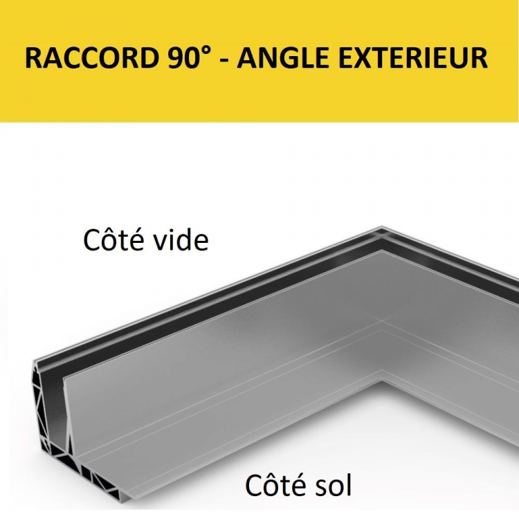 photo info RACCORD 90° - ANGLE extérieur SB-O1 - LONGUEUR 200/200mm - ASPECT INOX