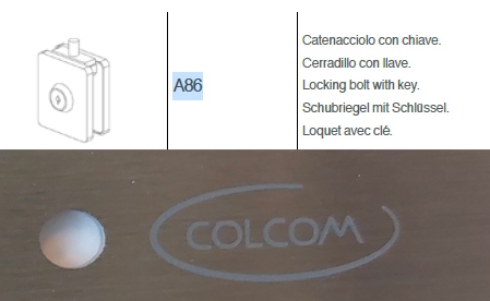 photo info Loquet a cl&eacute; de bas ou haut de porte en verre aspect inox bross&eacute;