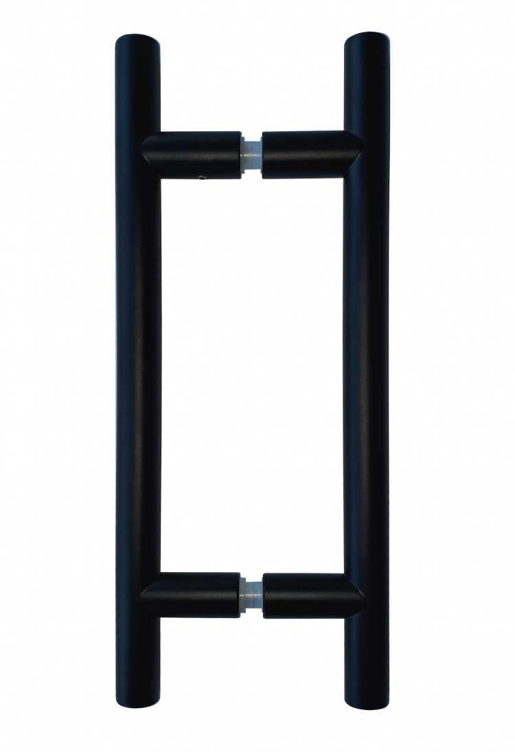 photo info Double Baton de Mar&eacute;chal laqu&eacute; Noir 300mm entraxe 200